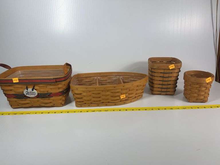 2000 Longaberger All American Sparkler Basket, Longaberger Tow Your Boat Basket, (2) Small Longaberg
