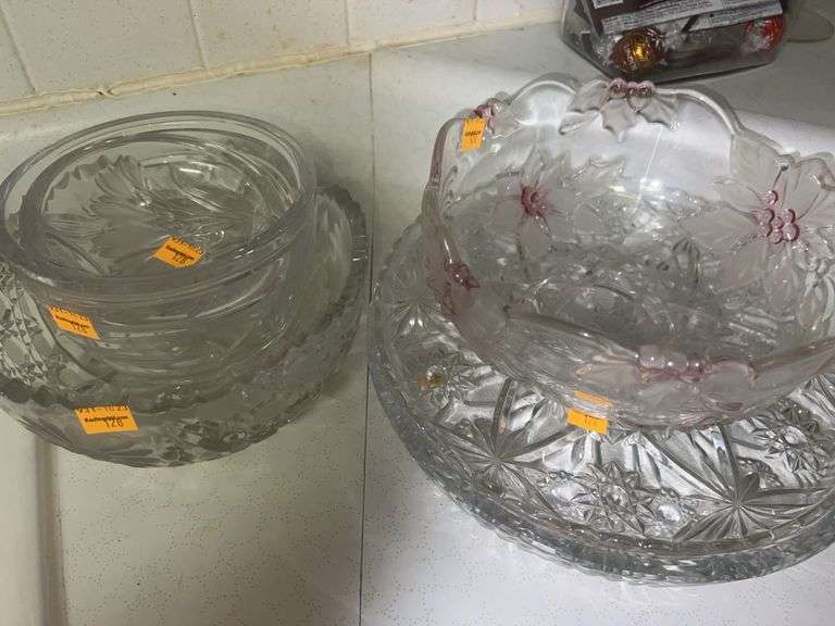 Assortment of Clear Glass Bowls