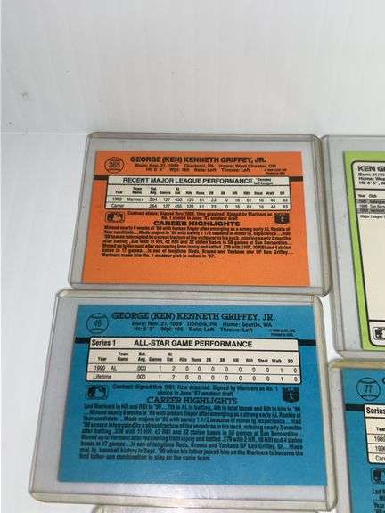 (8) Ken Griffey Jr. Trading Cards