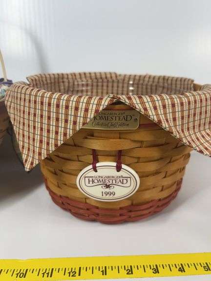 Longaberger Happy Easter Basket, 1999 Longaberger Collectors Club Homestead Basket, Longaberger Smal