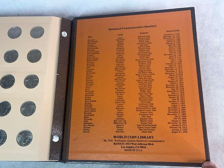 1999-2008 Statehood Commemorative Washington Quarters Complete Book