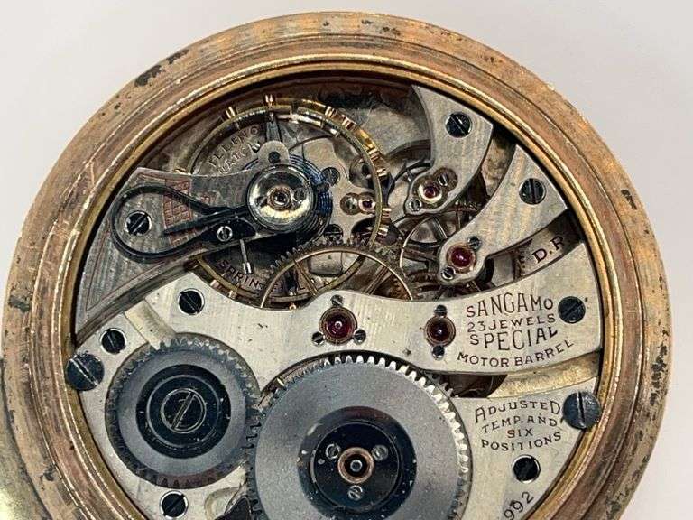 Illinois Sangamo Special Motor Barrel 23 Jewel Railroad Model Pocket Watch