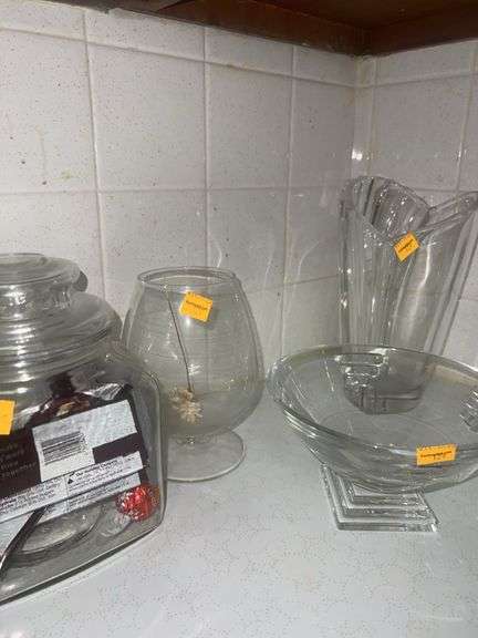 Assortment of Clear Glassware
