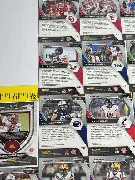 Assortment of College Football Trading Cards
