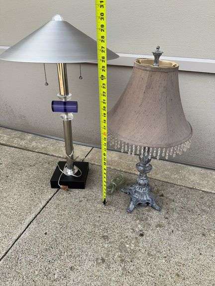 Modern Geometric Lamp and a misc. Lamp