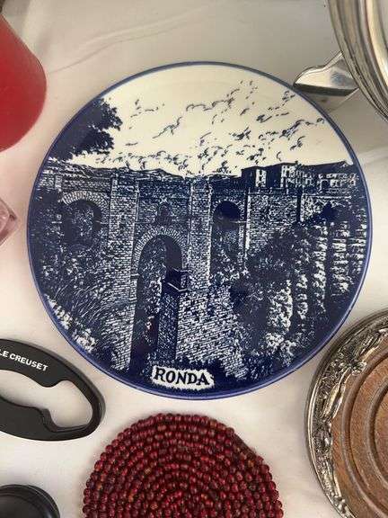 Pottery Barn Clock, Wax Warmer, Ronda Decor Plate, and other misc.