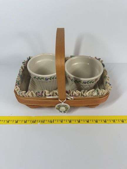 Longaberger Mother’s Day Early Blossoms Basket and Pottery Flower Pots