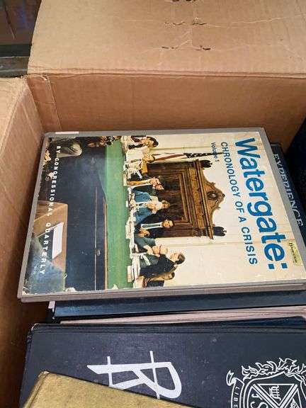 Large Box of Assorted Yearbooks and Books