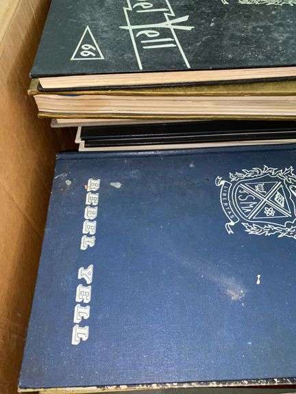 Large Box of Assorted Yearbooks and Books