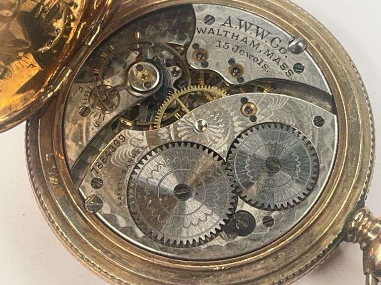 A.W.W. Co. Waltham 15 Jewel Pocket Watch