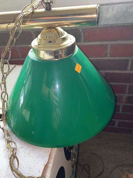 Green Double Bar Light with Chain, Large Box of Assorted Glassware