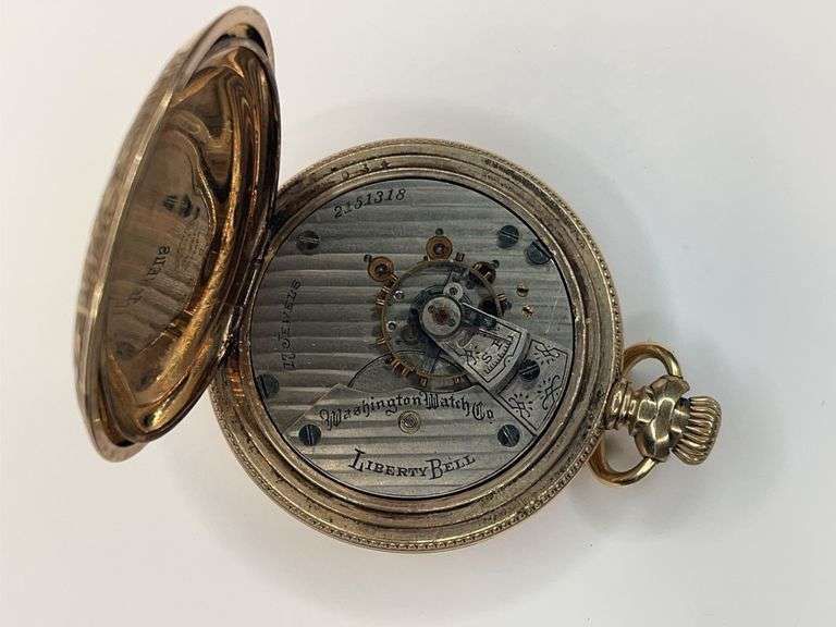 Washington Watch Co. Liberty Bell 21 Jewel Pocket Watch