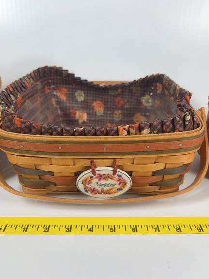 Longaberger Bee Basket, Mini Waste Basket, 2 Handled Baskets