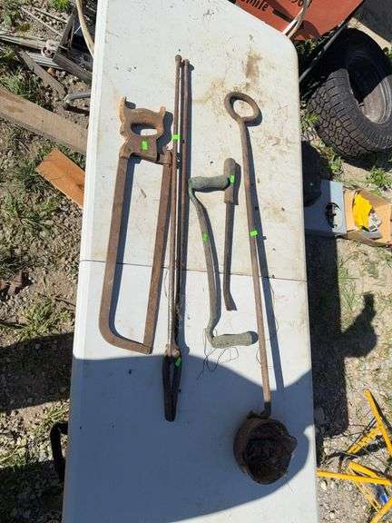Vintage Hand tools saw and Clamp