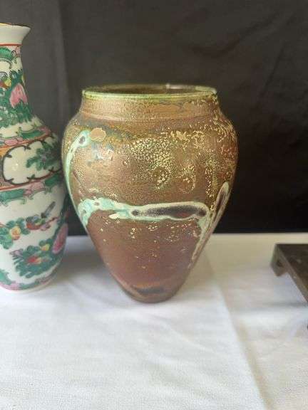 (2) Vases, (12) Napkin Rings, Waterford Crystal Clock, Leather Leaf, and other misc.
