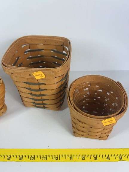 2000 Longaberger All American Sparkler Basket, Longaberger Tow Your Boat Basket, (2) Small Longaberg