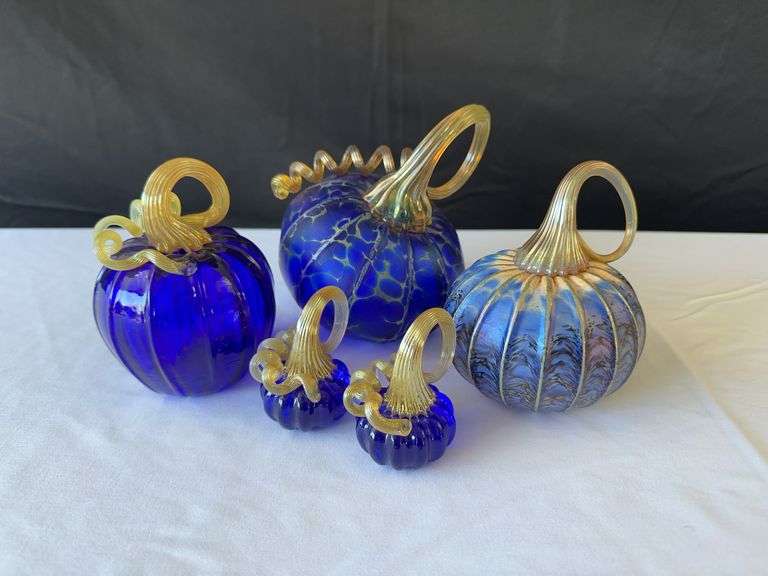 (5) Glass Pumpkins