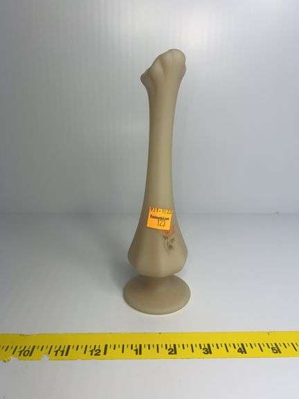 Fenton Custard Satin Bud Vase