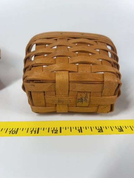 (4) Small Longaberger Baskets, Pumpkin Patch Tie-On
