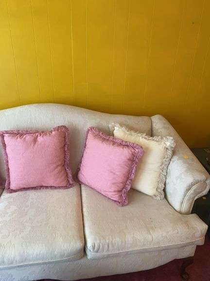 Victorian Style 3 Cushion Sofa and Pillows