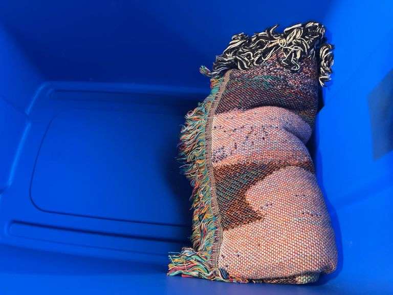 Tote with Afghans and Blanket