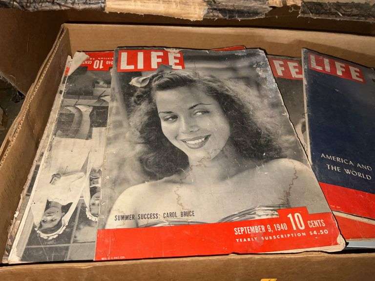 Large Box of Time Life Magazines, and Vintage Books