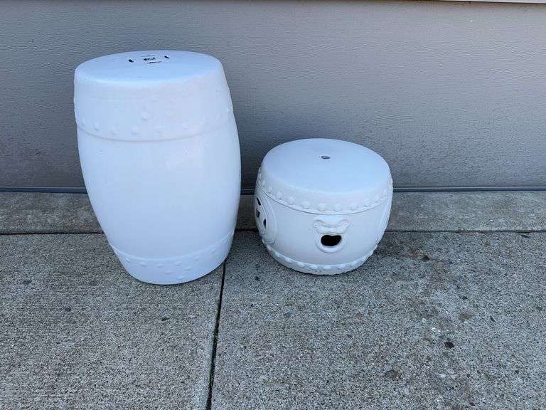 (2) Ceramic Plant Stands