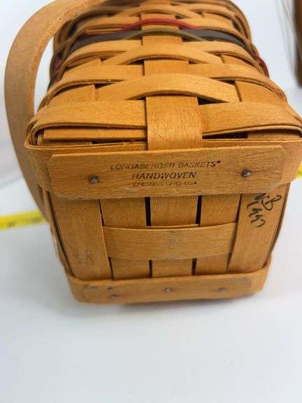 2 Round Longaberger Fruit Baskets, 1 Square Bee Basket