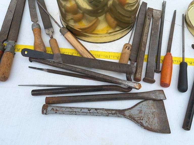 Bucket with Files and Chisels
