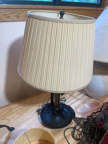 (4) decorative lamps - (1) standing, (1) hanging, and (2) table