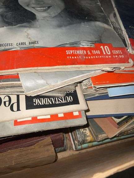 Large Box of Time Life Magazines, and Vintage Books