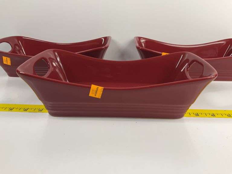 (3) Rachael Ray Red Serving Dishes
