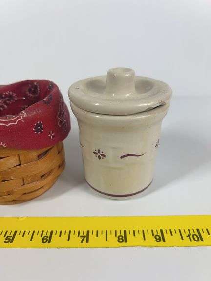Longaberger Barbecue Buddy Basket with Salt and Pepper Crocks