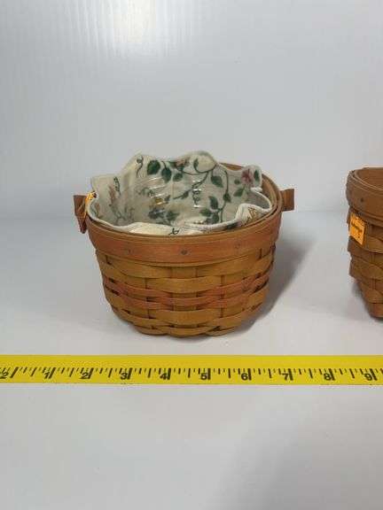 (4) Small Longaberger Baskets, Pumpkin Patch Tie-On