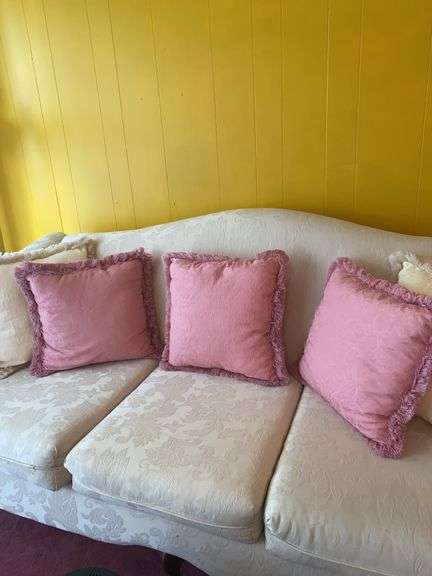 Victorian Style 3 Cushion Sofa and Pillows