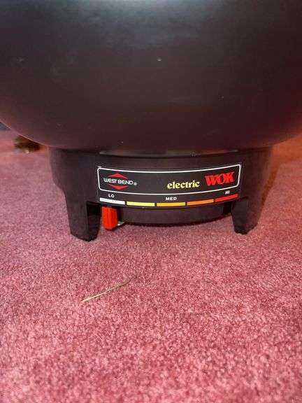 Unmarked Red Stock Pot, West Bend Electric Wok (NO CORD)