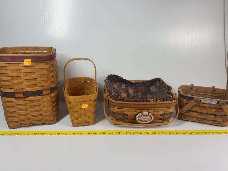 Longaberger Bee Basket, Mini Waste Basket, 2 Handled Baskets