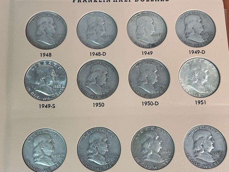 1948-1964 Franklin Silver Half Complete Set