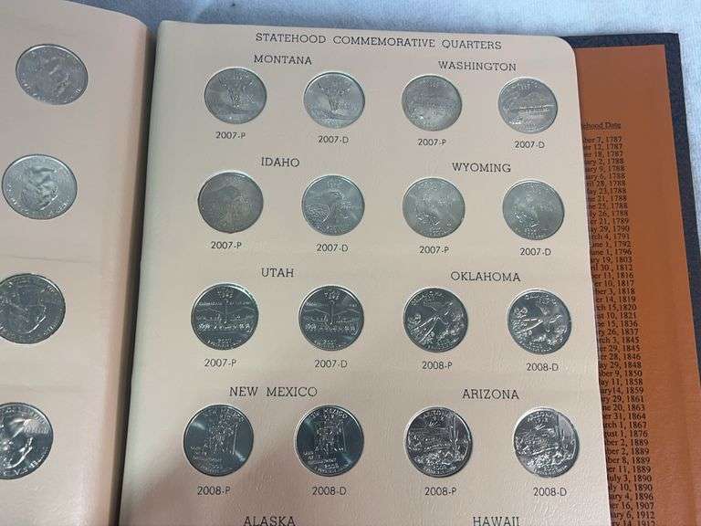 1999-2008 Statehood Commemorative Washington Quarters Complete Book