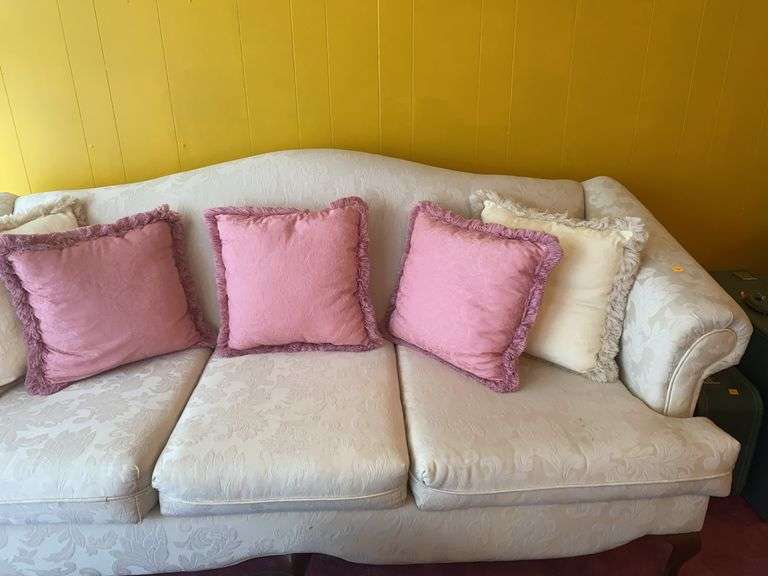 Victorian Style 3 Cushion Sofa and Pillows