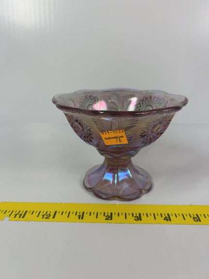 Fenton Lilac Carnival Glass Compote