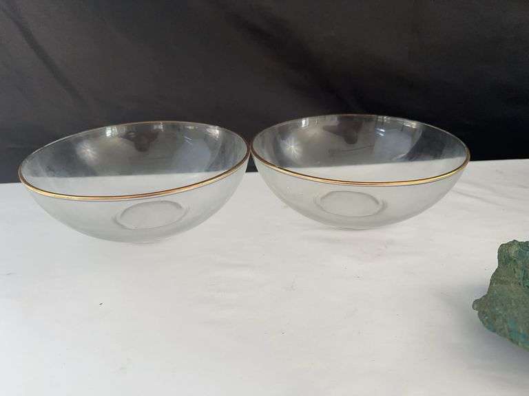(2) Bowls, Canister, Leaf Decor, and other misc.