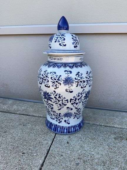 Large Oriental Chinese Porcelain Spice Jar 26” H