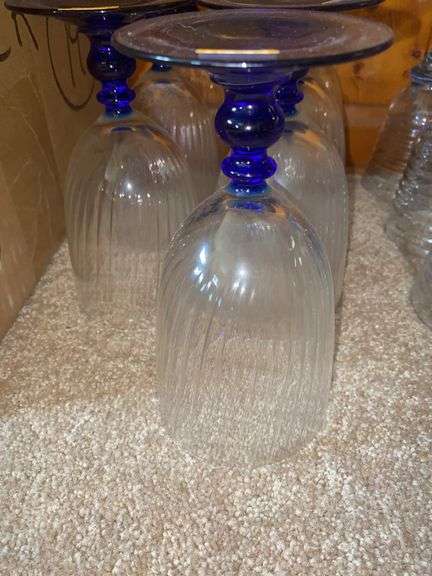 (14) Blue Water Goblets