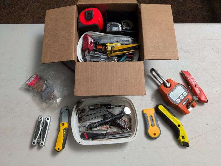 Measuring tapes, utility knives, and other tools