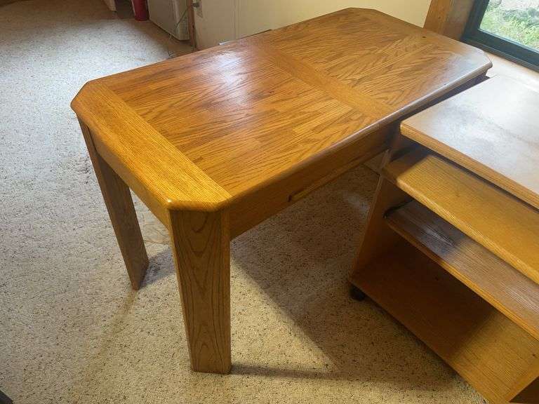 (3) wooden office desks
