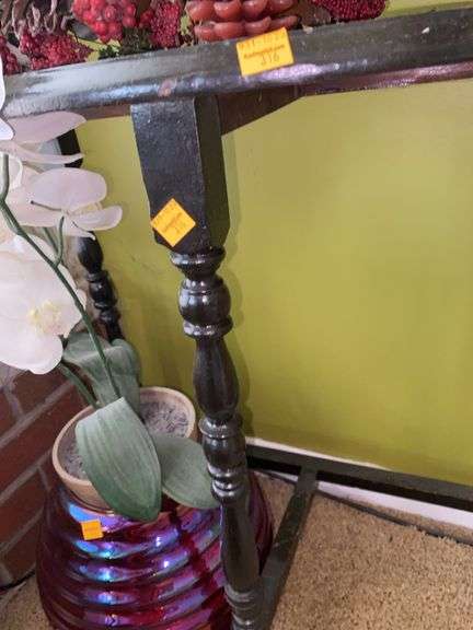 Wooden Side Table and Decor