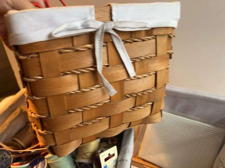 Sewing Basket with Patterns and Thread