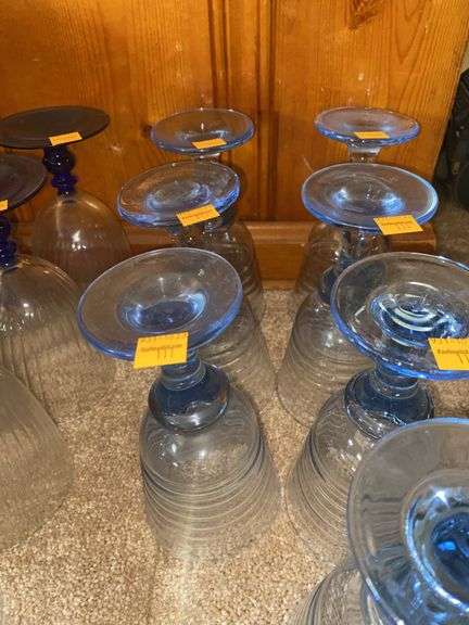 (14) Blue Water Goblets