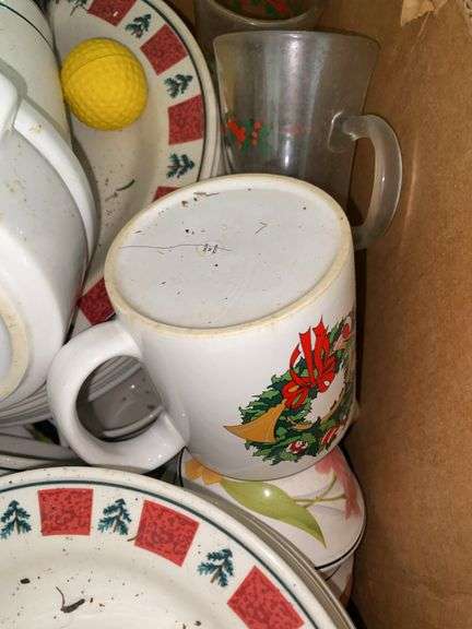 Box of Christmas Dishware